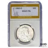 1960-D Franklin Half Dollar PGA MS65 FBL