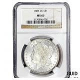 1883-CC Morgan Silver Dollar NGC MS65