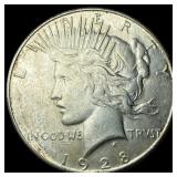 1928-S Silver Peace Dollar CHOICE AU