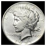 1921 Silver Peace Dollar CLOSELY UNCIRCULATED