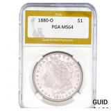 1880-O Morgan Silver Dollar PGA MS64