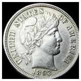 1892 Silver Barber Dime CHOICE AU