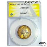 1958-D Washington Silver Quarter ANACS MS65