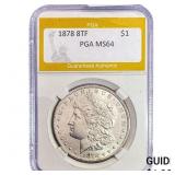 1878 8TF Morgan Silver Dollar PGA MS64