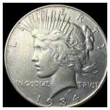 1934 Peace Silver Dollar CLOSELY UNCIRCULATED