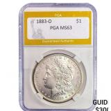 1883-O Morgan Silver Dollar PGA MS63