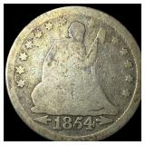 1854 Arrows Seated Liberty Quarter NICELY CIRCULAT
