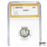 1876-CC Seated Liberty Dime PGA AU58+