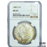 1880-S Morgan Silver Dollar NGC MS65