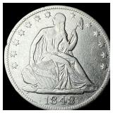 1848-O Silver Half Dollar NEARLY UNCIRCULATED