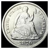 1870 Seated Liberty Half Dime CLOSELY UNCIRCULATED