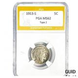 1915-S Buffalo Nickel PGA MS62