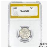 1882 Shield Nickel PGA MS68