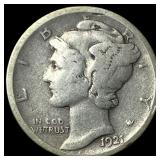 1921 Silver Mercury Dime LIGHTLY CIRCULATED