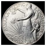 1915-S Silver Panama-Pacific Half Dollar CLOSELY U