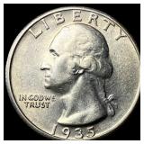 1935-D Silver Washington Quarter CLOSELY UNCIRCULA