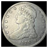 1838 Silver Half Dollar (Capped Bust) ABOUT UNCIRC