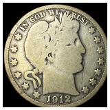 1912 Silver Half Dollar (Barber) NICELY CIRCULATED