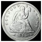 1853 Arrows Seated Liberty Quarter CLOSELY UNCIRCU