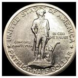 1925 Silver Lexington-Concord Half Dollar CLOSELY