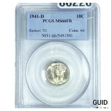 1941-D Mercury Silver Dime PCGS MS66 FB