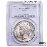 1921 Silver Peace Dollar PCGS MS62