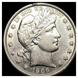 1906-D Silver Half Dollar (Barber) CLOSELY UNCIRCU