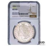 1884-O Morgan Silver Dollar NGC MS63