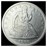 1866-S Silver Half Dollar NEARLY UNCIRCULATED