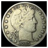 1915 Silver Half Dollar (Barber) LIGHTLY CIRCULATE