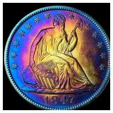1847 Seated Liberty Half Dollar CLOSELY UNCIRCULAT