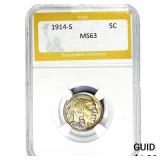 1914-S Buffalo Nickel PGA MS63