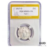 1917-D Standing Liberty Quarter PGA MS65+ FH Type