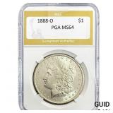 1888-O Morgan Silver Dollar PGA MS64