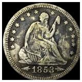 1853 Arrows Seated Liberty Quarter HIGH GRADE