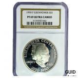 1990 $1 Sliver Eisenhower NGC PF69 Ultra Cameo