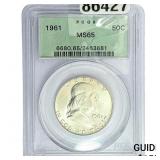 1961 Franklin Half Dollar PCGS MS65