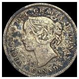 1891 Canada Silver 5 Cents ABOUT UNCIRCULATED
