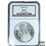 1884-O Morgan Silver Dollar NGC MS65