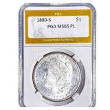 1880-S Morgan Silver Dollar PGA MS66 PL