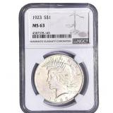 1923 Silver Peace Dollar NGC MS63