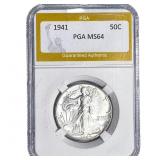 1941 Walking Liberty Half Dollar PGA MS64
