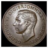 1950 Great Britain One Penny - George VI NEARLY UN