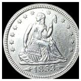 1853 Arrows Seated Liberty Quarter UNCIRCULATED