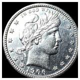 1906 Barber Silver Quarter UNCIRCULATED