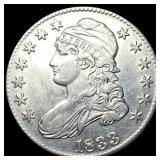 1833 Silver Capped Bust Half Dollar CLOSELY UNCIRC