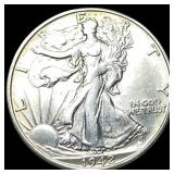 1942-S Silver Half Dollar Walking Liberty UNCIRCUL