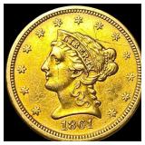 1861 Gold $2.50 Liberty Head Quarter Eagle CLOSELY