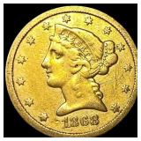 1868-S Gold $5 Half Eagle NEARLY UNCIRCULATED