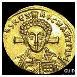 Byzantine Justinian II, 705 AD Gold Solidus